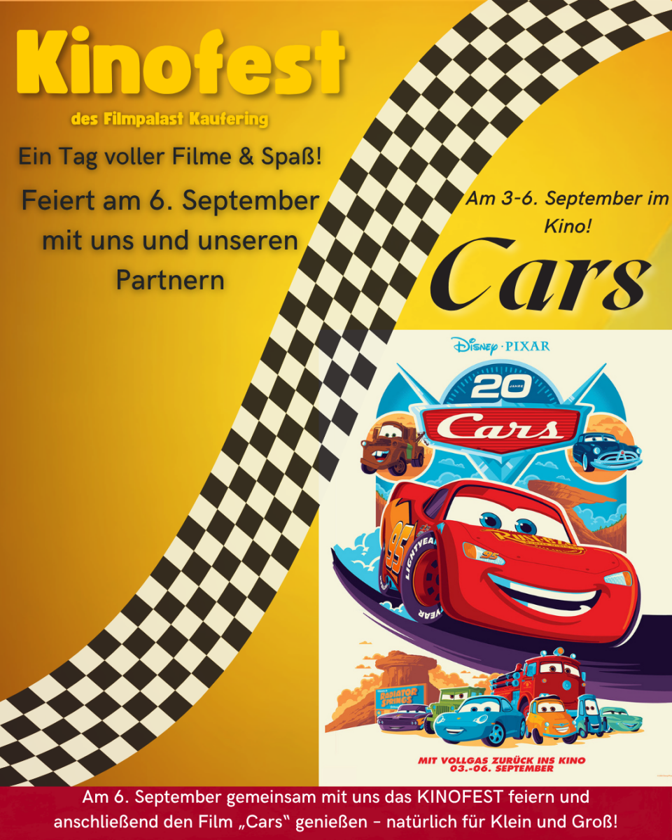 Cars am 6. September zum Kinofest!
